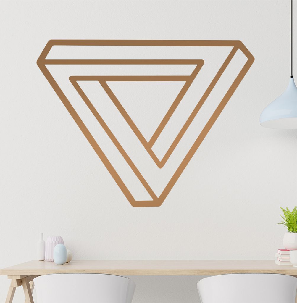 KIWISTAR Optische Täuschung Illusion - Tribar Wandtattoo in 6 Größen - Wandaufkleber Wall Sticker - Dekoration, Küche, Wohnzimmer, Schlafzimmer...