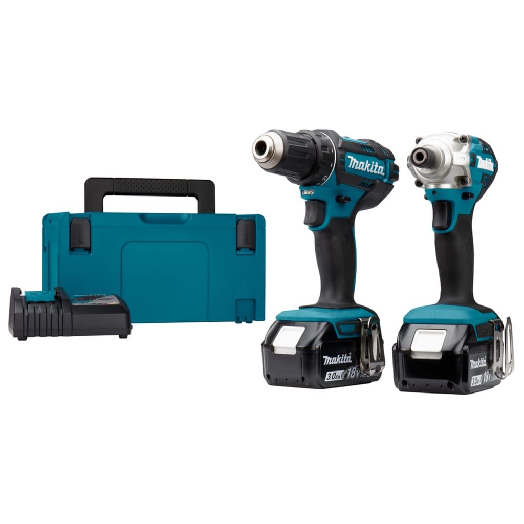 Makita Kombi-Set Bohrmaschine und Schlagschrauber 18 V Blau/Schwarz