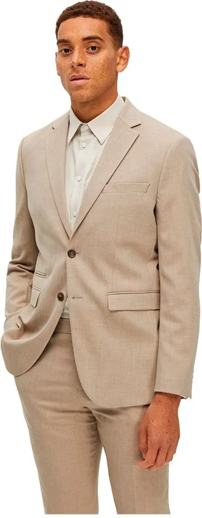 Selected Neil Blazer Slim Fit Beige Taille 52 pour Homme Élégant