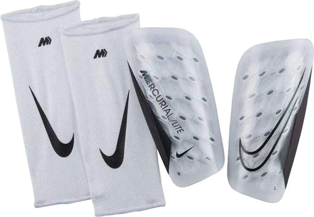 Protège-tibias de football Nike Mercurial Lite XS blancs et noirs Nike