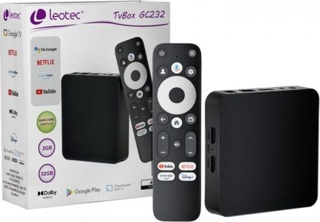 Android tv leotec tvbox 4k gc232/ 32gb