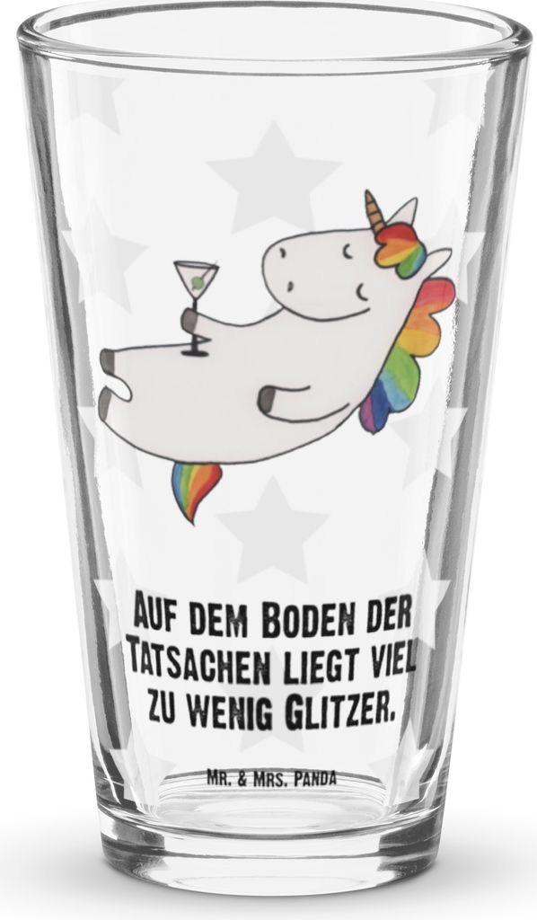 Mr. & Mrs. Panda Bierglas Einhorn Cocktail - Transparent - Geschenk, Tumbler, Unicorn, Geburtstag, Cocktailglas, Glas, Rum, Wasserglas, Party, Sekt...