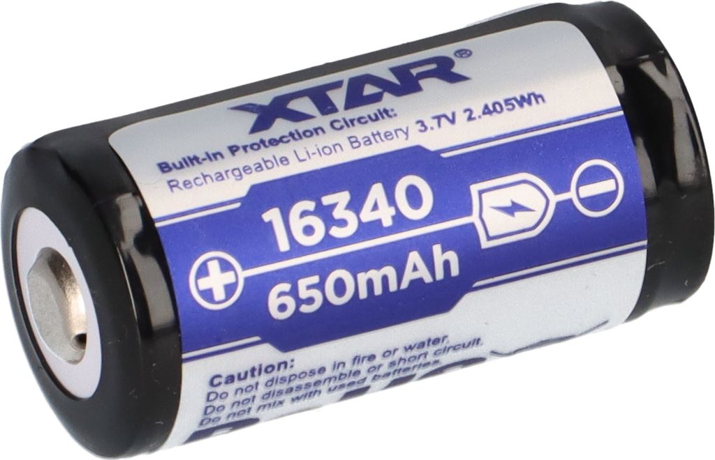 XTAR 16340 RCR123A 3,6V 650mAh Akku (geschtzt) - 1,2 A Produktbild 