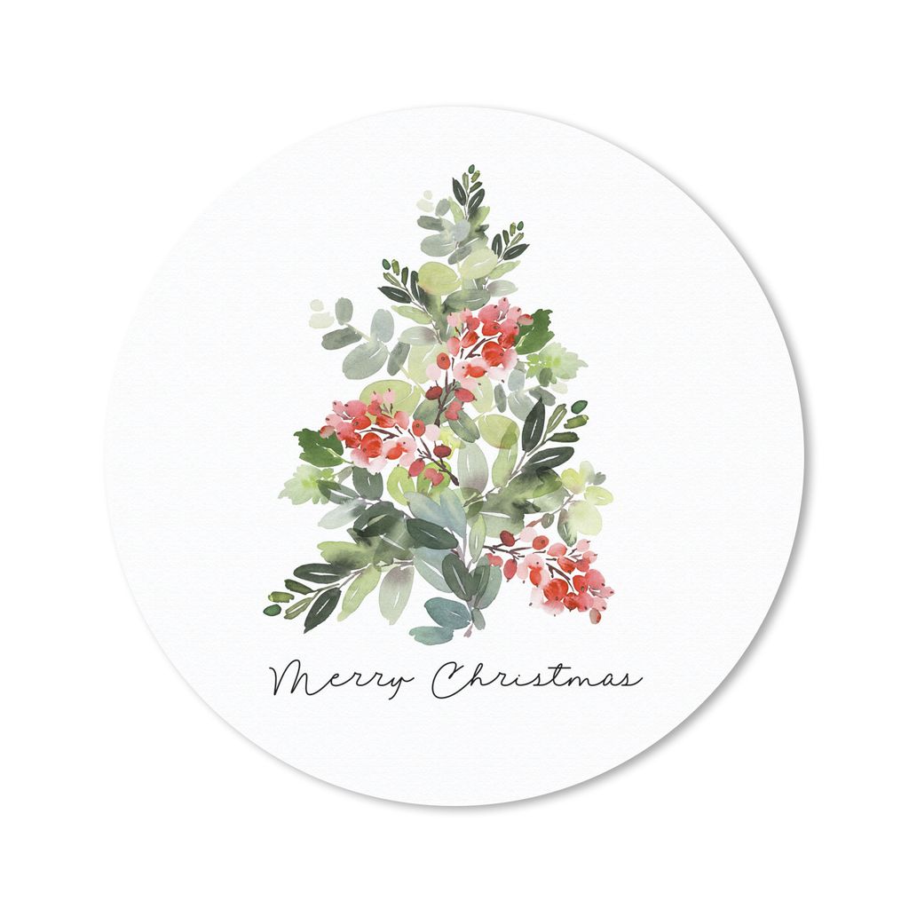 MuchoWow Mauspad Mousepad Weihnachten - Aquarell - Weihnachtsbaum 20x20 cm - Mousepads - Maus Mat - Pad - Mausunterlage - Schreibtischmatte