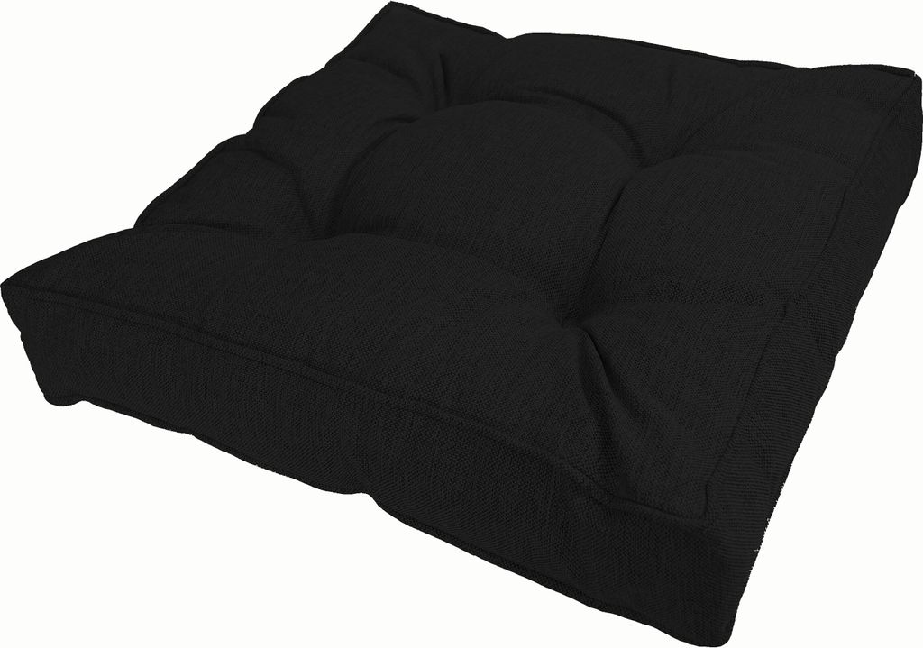 POKAR Loungekissen Sitzkissen Sitzauflagen Stuhl Stuhlkissen für Stuhl, Farbe:Schwarz, Size:Sitzkissen 60x60