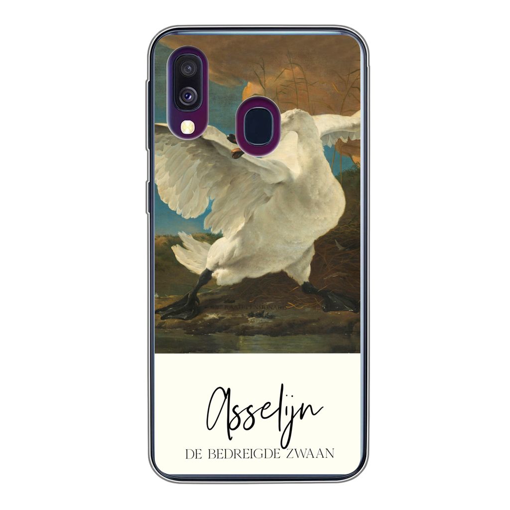 MuchoWow Handyhülle Schutzhülle Hülle für Samsung Galaxy A40 Der gefährdete Schwan - Asselijn - Alte Meister Silikon Softcase Handy Hülle -...