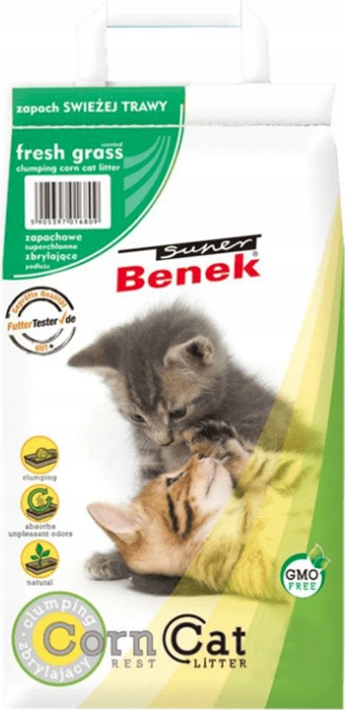 Super Benek Corn Cat Fresh Grass - klumpendes Maisstreu mit frischem Grasduft 14L