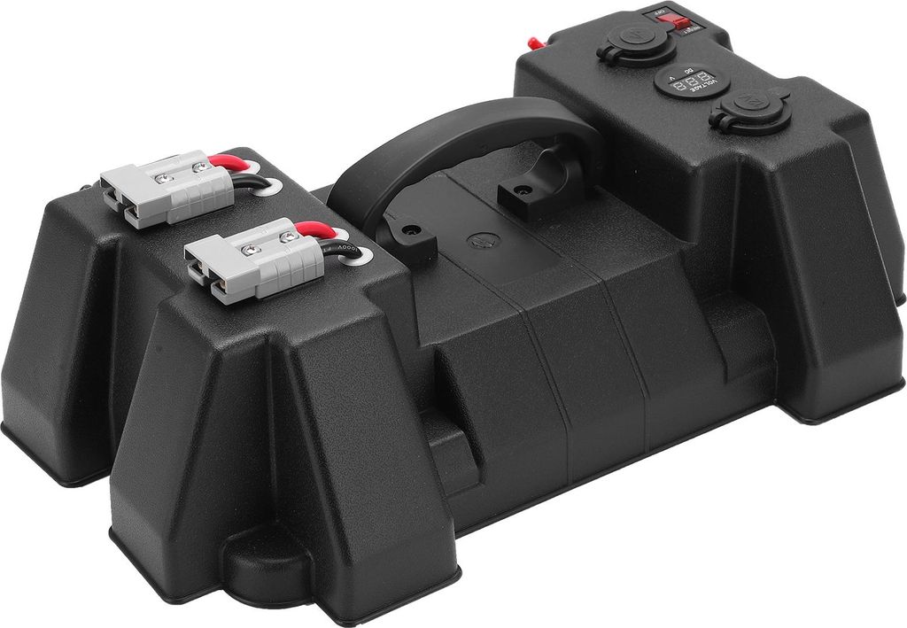 Backup-Batteriekasten, Power Center, tragbares Marinezubehör mit Voltmeter für Auto, Wohnmobil, Yacht, Schiff, 12 V