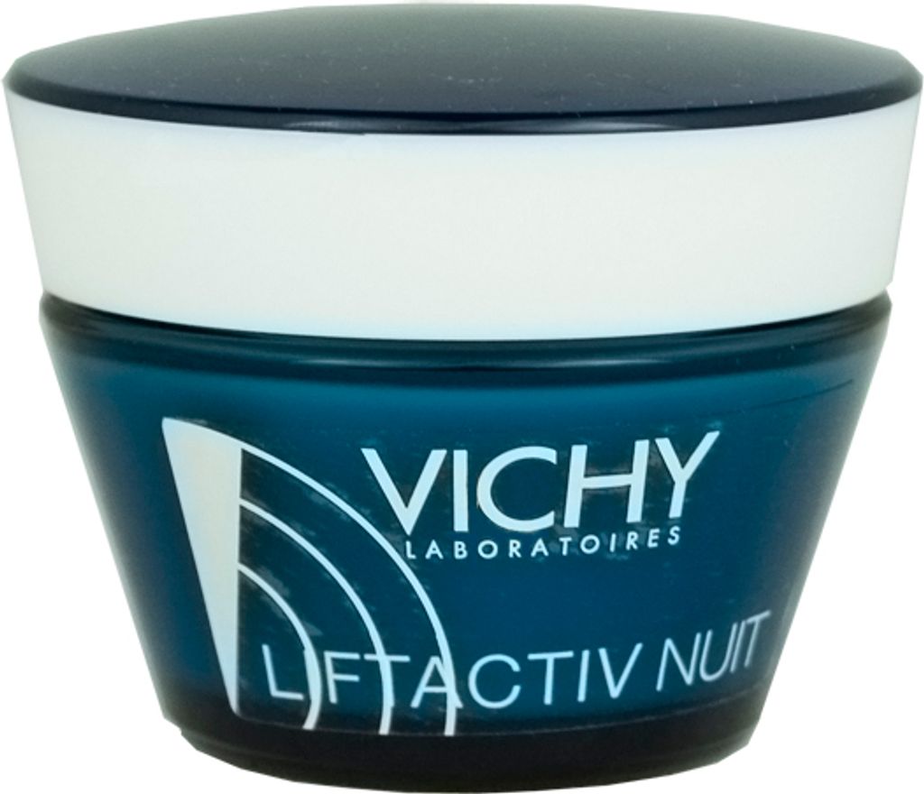 A product shot of a jar of night cream.