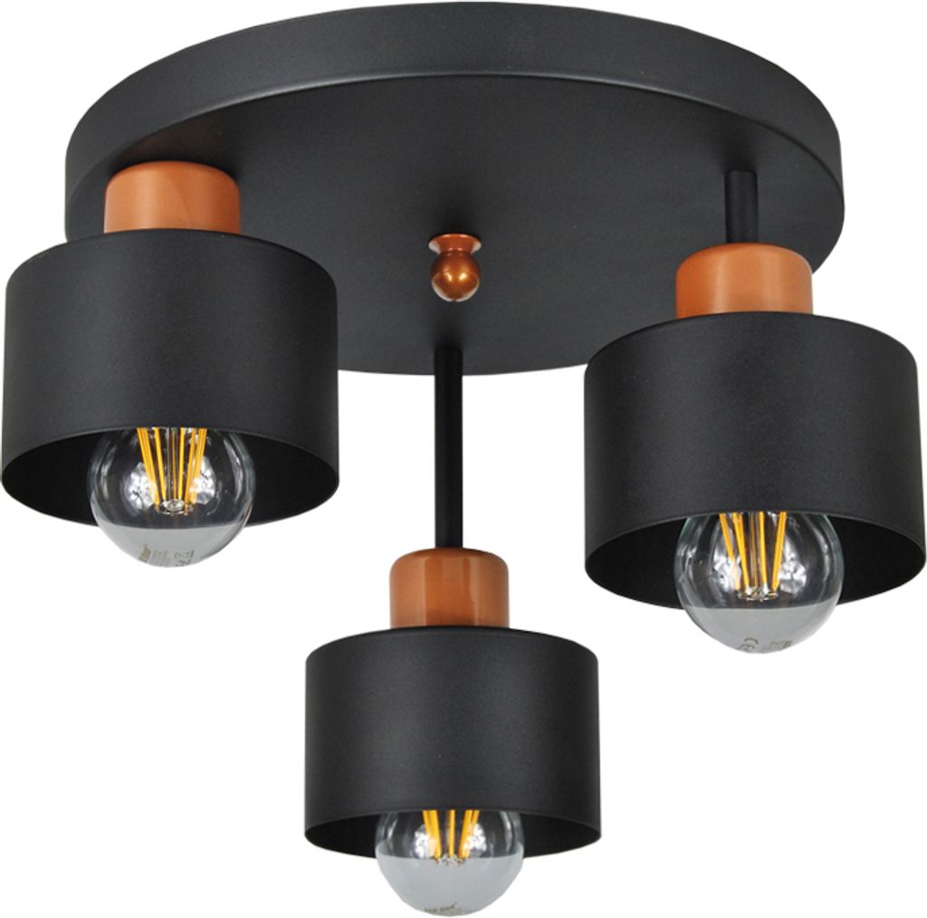 Schwarze Deckenlampe OST3030MO Deckenleuchte 3-flammig