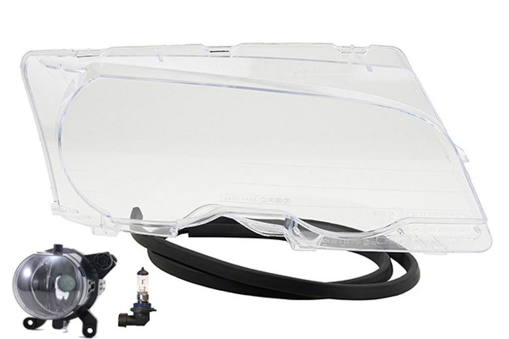 Johns, Scheinwerfer Glas passend für BMW 3er E46 04/99-03/2003 R + Nebel + Leuchtmittel 63128382192 8382192 63178371908 8371908