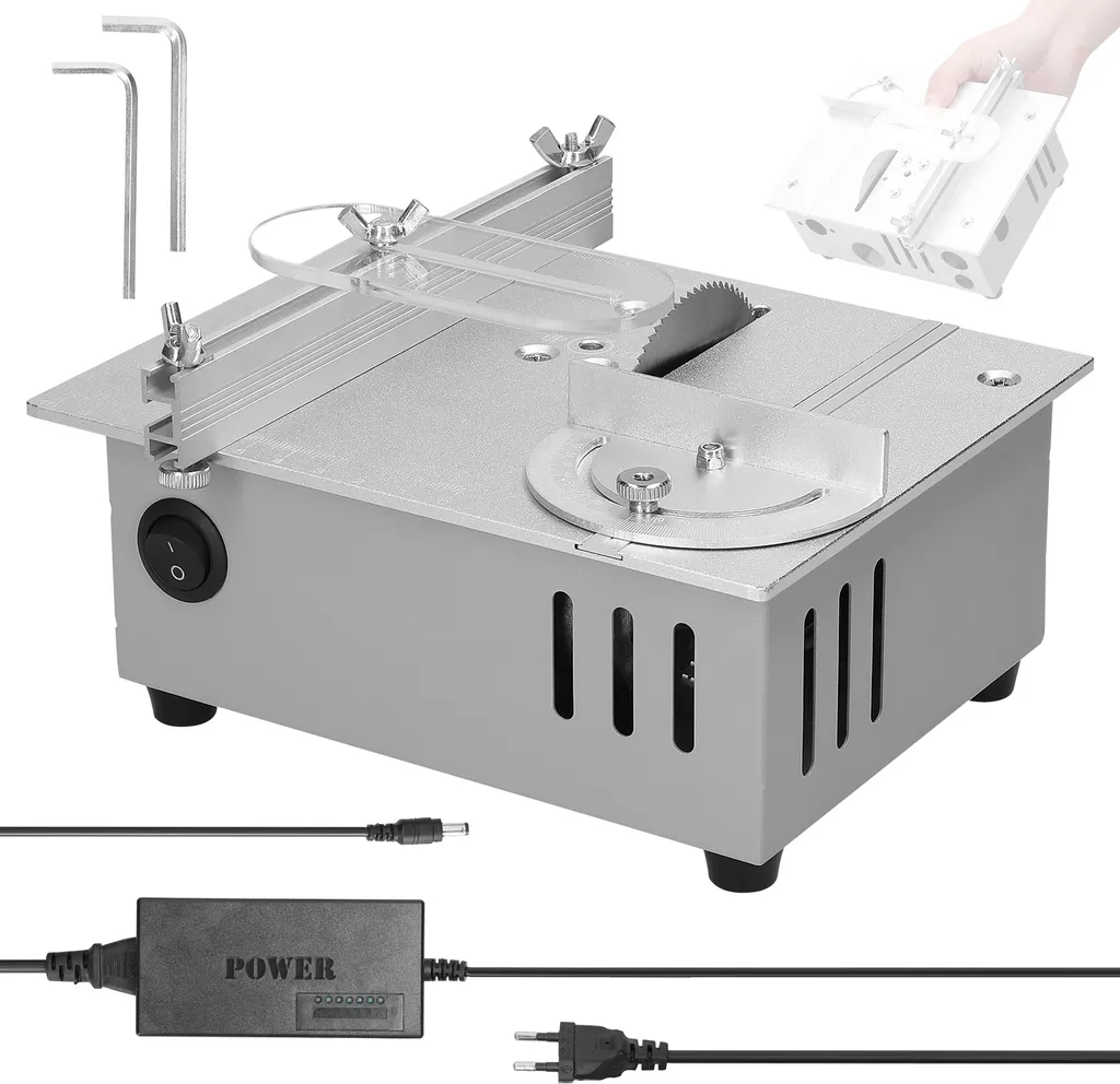 Mini scie à table 96W réglable en hauteur pour modélisme et découpe bois