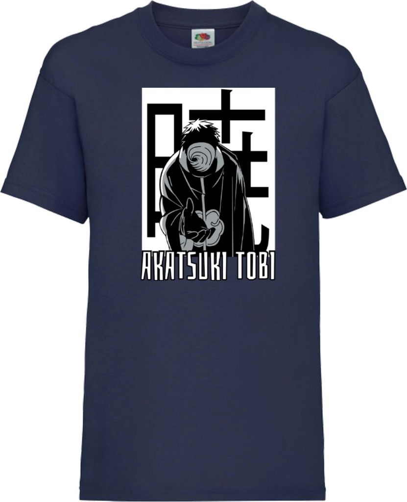 Kinder T-Shirt Japan Animation Manga Anime Comics Naruto Akatsuki Tobi Var-029, 9-11 Jahr - 140 / Dunkelblau