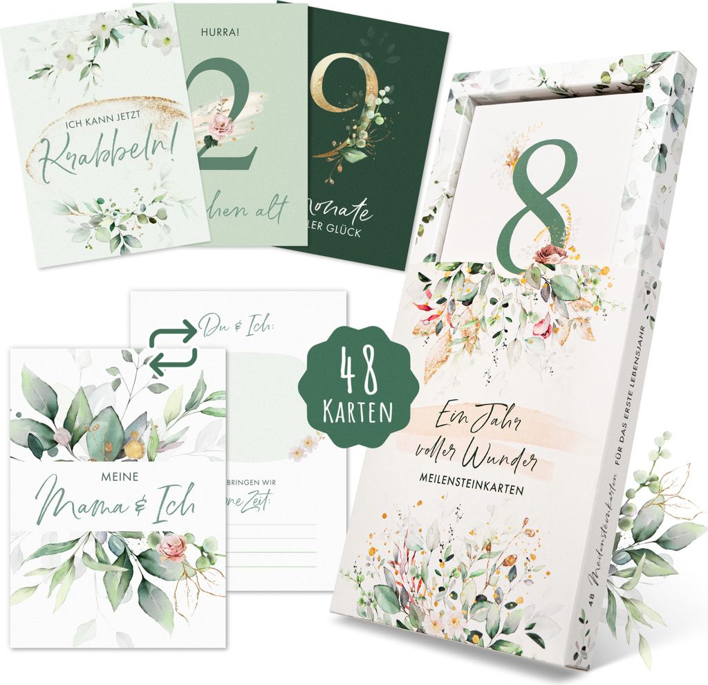 EULENTALER® Meilensteinkarten Baby 1. Jahr I Von Pädagogen Produktbild 