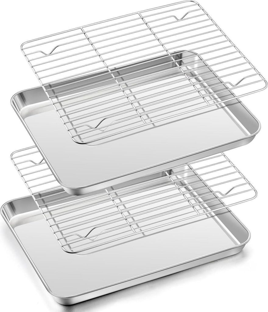 Set di teglie in acciaio inox Herogo (2 teglie, 2 cestelli) Immagine del prodotto 