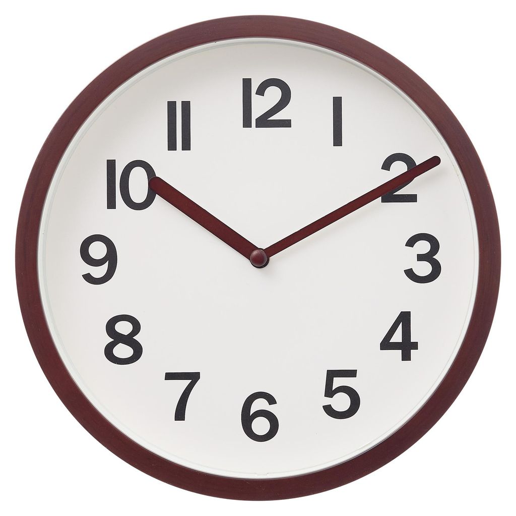 Klassische Wanduhr beige Ø 22 cm mit lesbaren Ziffern und Produktbild 
