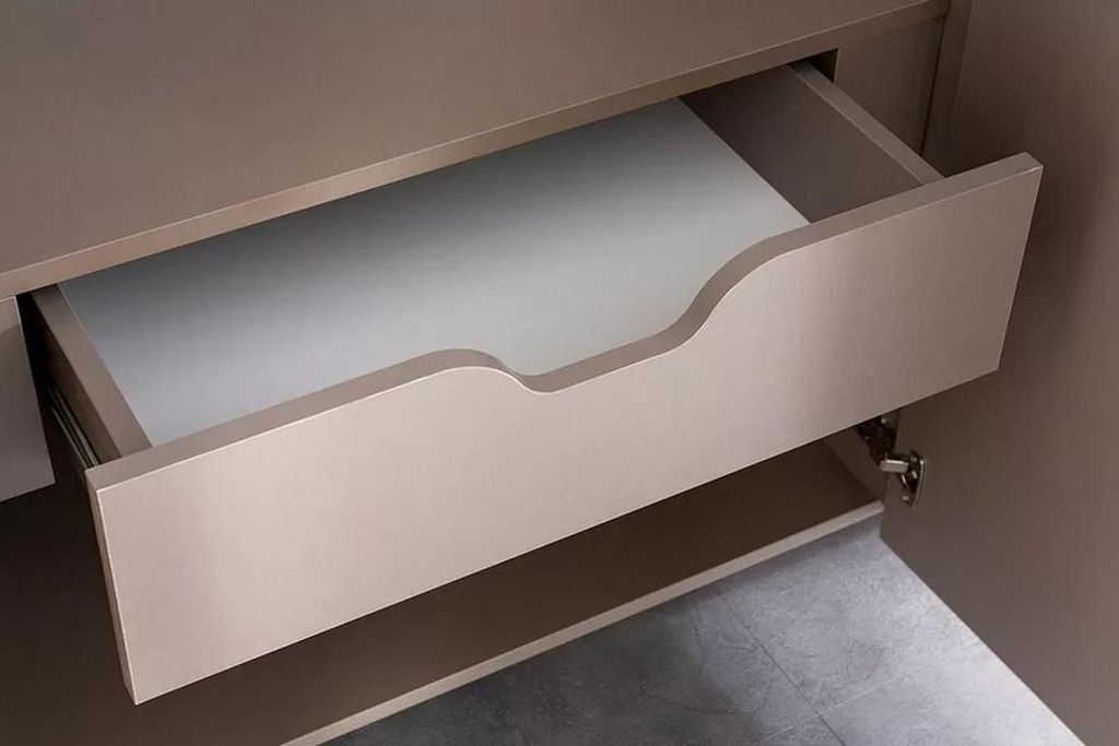 Graues Schlafzimmer Set Bett mit 2x Nachttische & Stilvoller Schminktisch