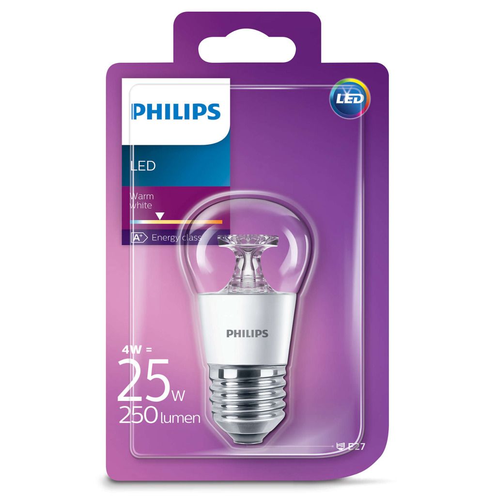 Philips LED P45 Leuchtmittel E27, 250lm, 4W