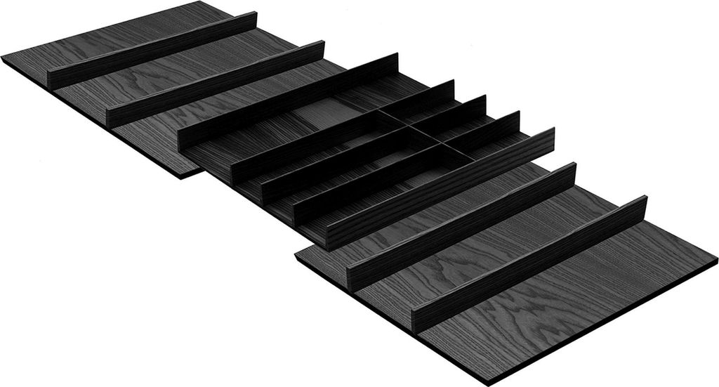 FineLine Besteckeinsatz, Schublade 100-120cm, Besteckschublade schwarz
