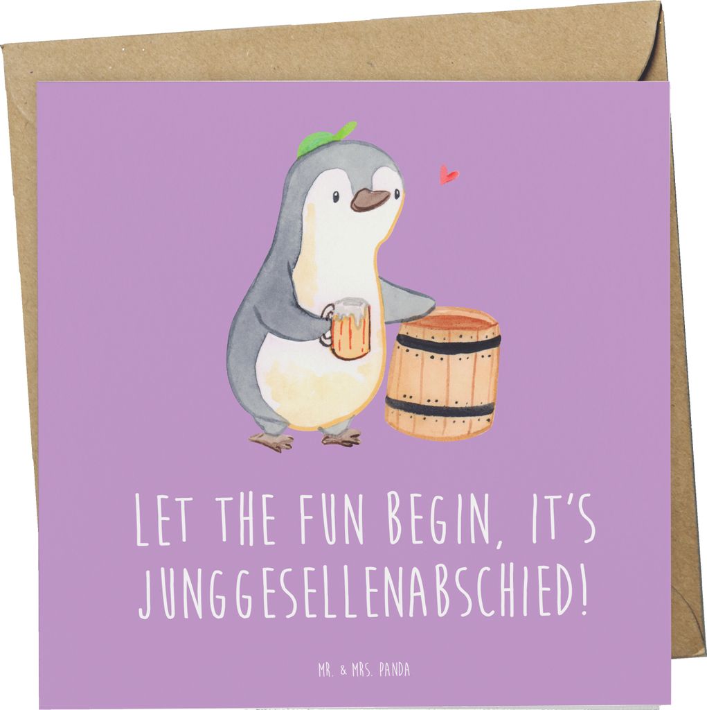 Mr. & Mrs. Panda Grußkarte Junggesellenabschied Spaß - Lavendeltraum - Geschenk, doppelkarte, Heiraten, Klappkarte, unvergessliche Reise, Glückw...