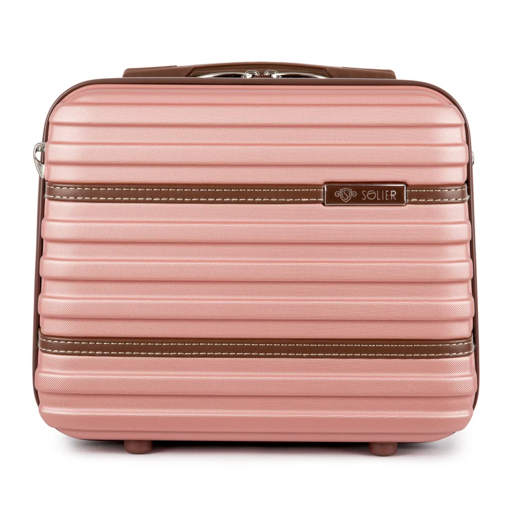 Borsa Beauty Rigida Solier STL957 Rosa per Viaggi d'Affari e Tempo Libero