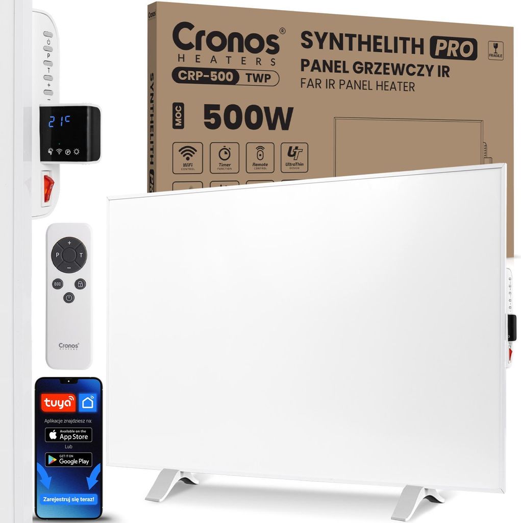 Panel grzewczy IR CRONOS Synthelith PRO CRP-500TWP White Zdjęcie produktu 