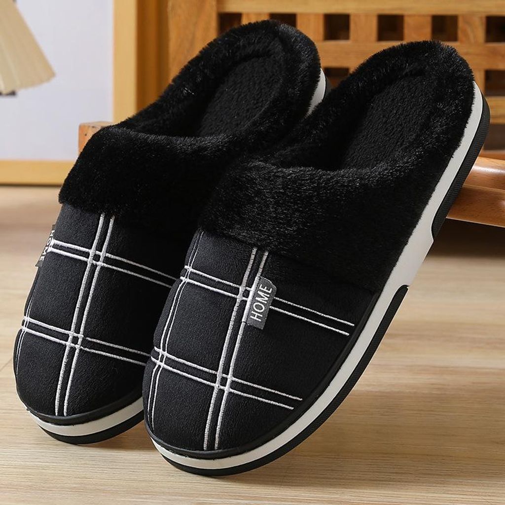 Baumwollpantoffeln Herren Übergröße Winter Baumwollpantoffeln Damen Warme Wollpantoffeln Plüschpantoffeln