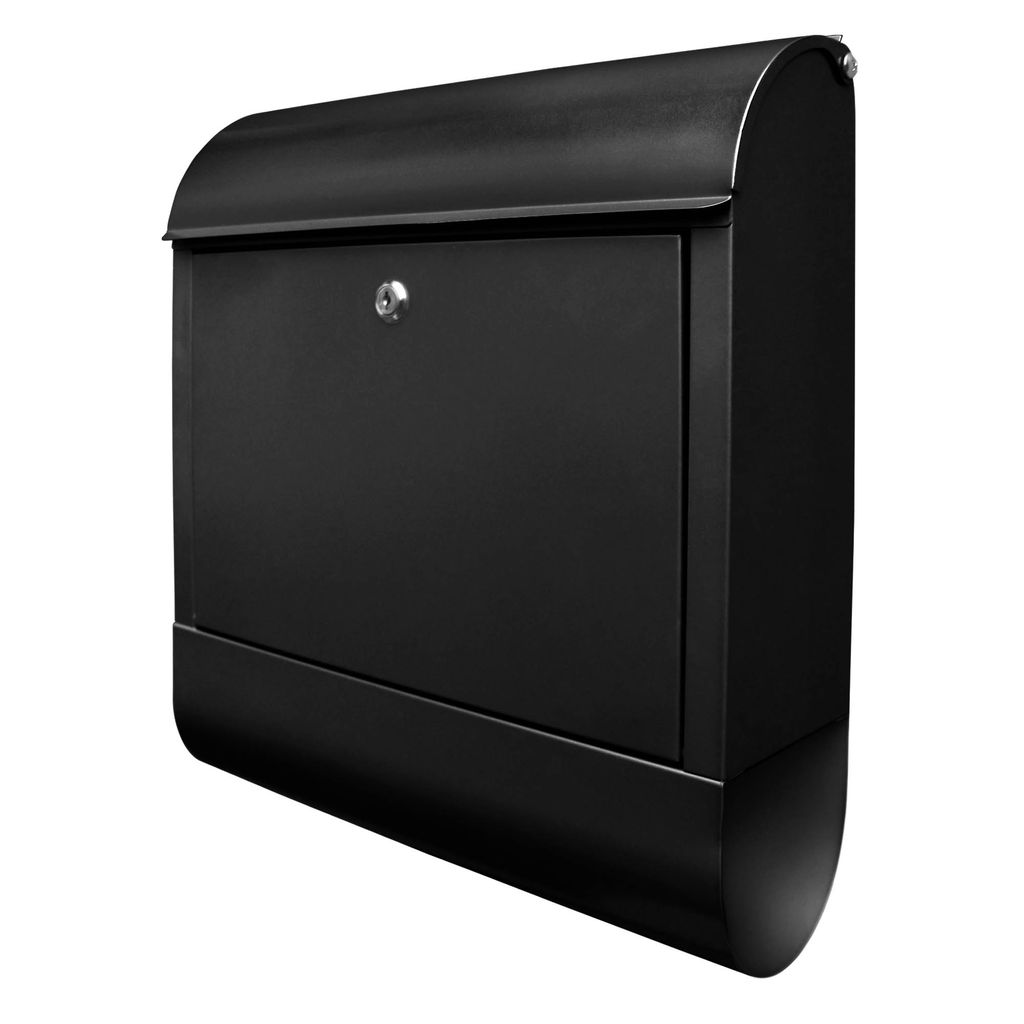 Design Briefkasten Stahl schwarz mit Zeitungsfach Produktbild 4