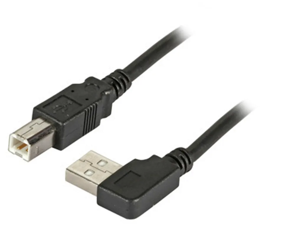 Câble USB 2.0 Type A Coudé vers B Mâle 50cm Noir Haute Densité EFB Classic