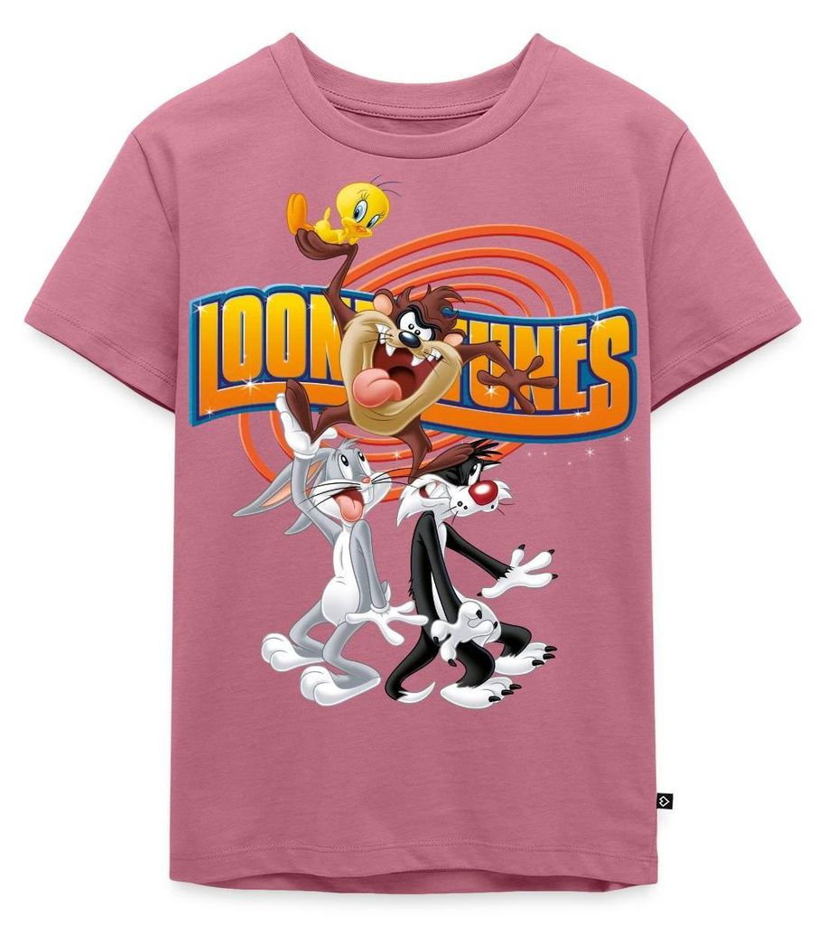 Spreadshirt Looney Tunes Bugs Bunny, Taz, Sylvester & Tweety Kinder Premium T-Shirt, 134/140 (8 Jahre), Mauve
