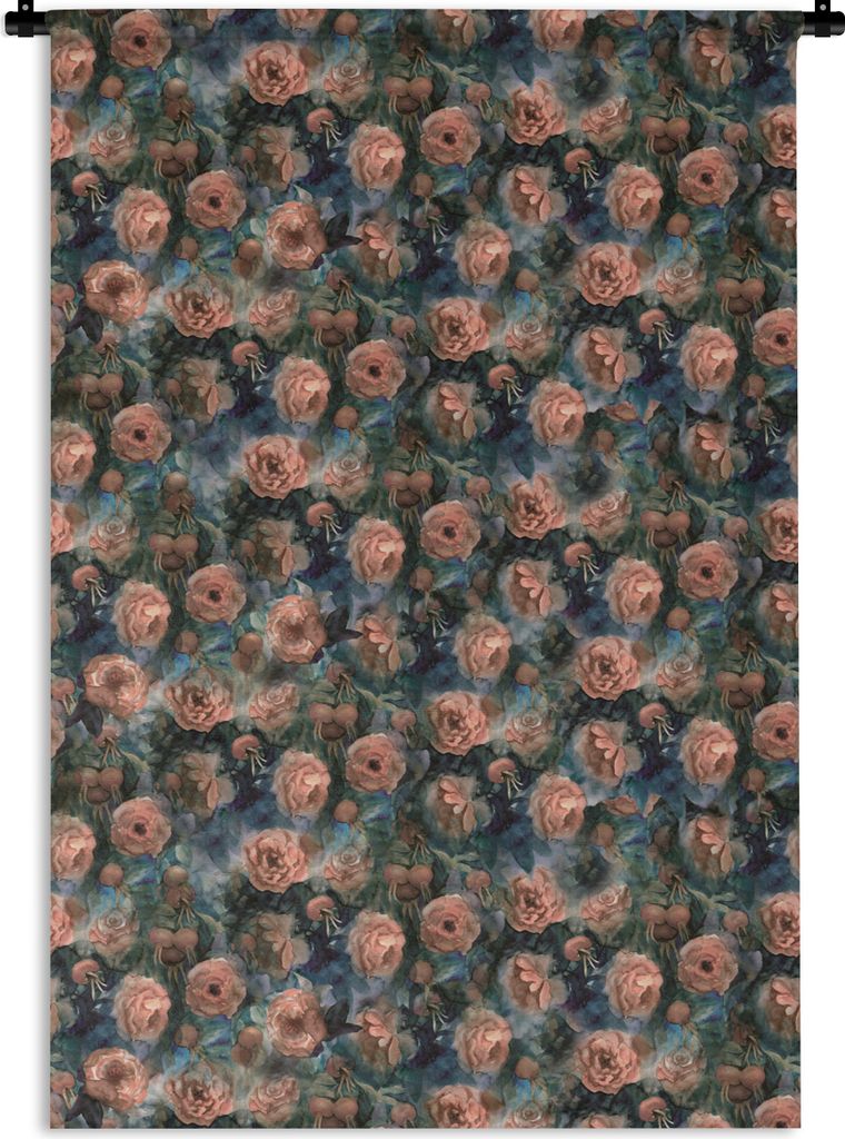 MuchoWow® Wandteppich Wandbehang Rosen - Aquarell - Rosa Produktbild 