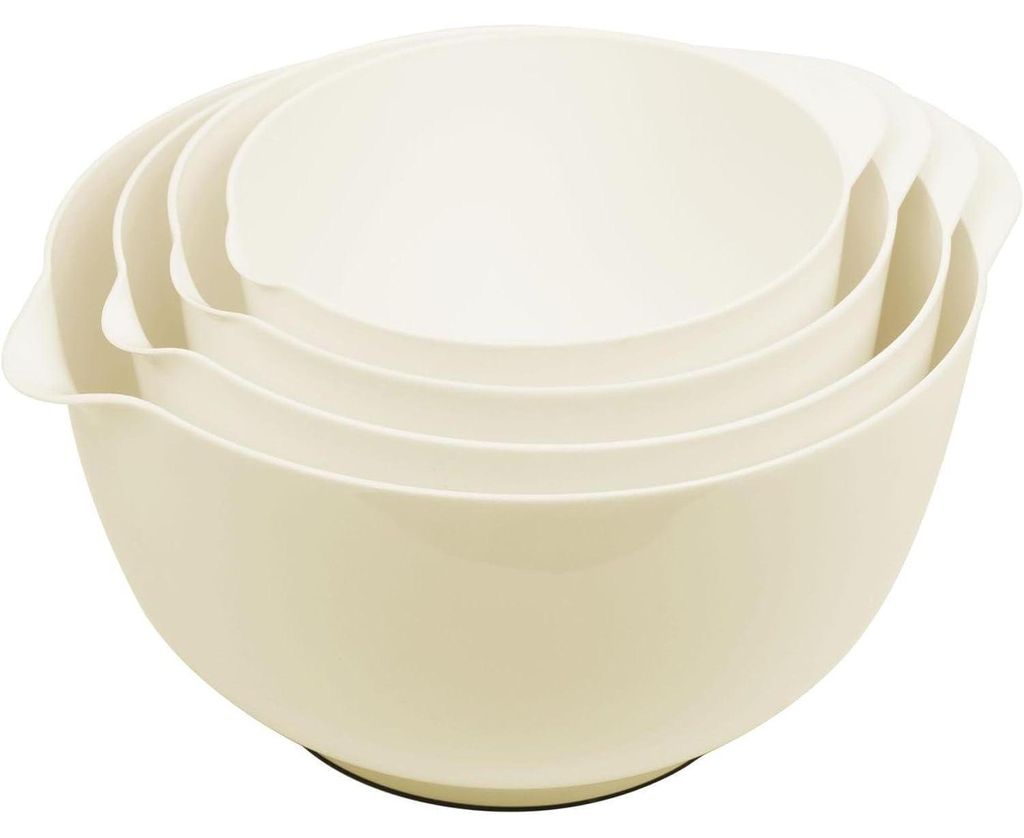 Rührschüssel Set 4-teilig Kunststoff Beige stapelbar Produktbild 