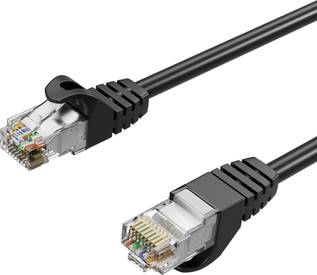 RJ45 Patchkabel CAT 7 Rohkabel U/UTP schwarz 0,5m