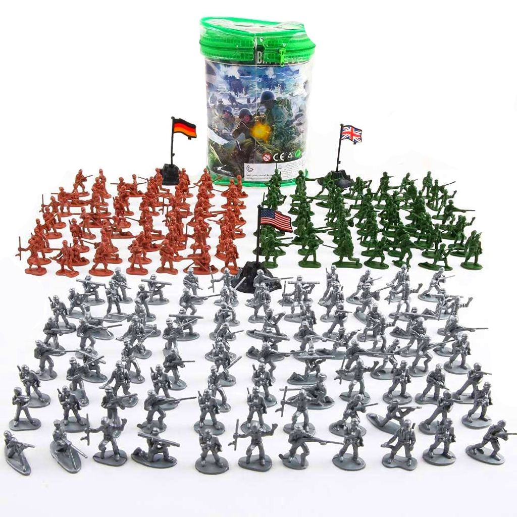 100 in Tasche Kunststoff Militärspielzeug Soldaten Armee Männer Figuren Modell 
