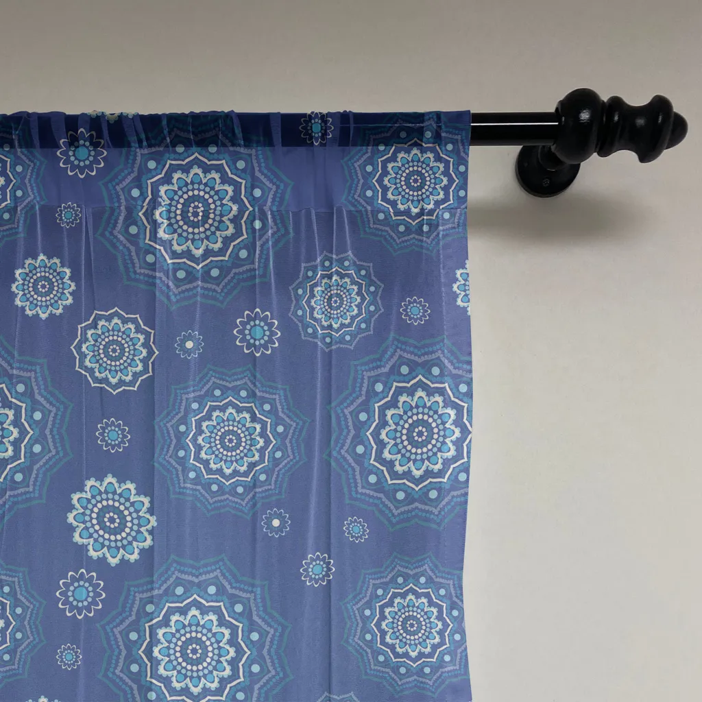 Abakuhaus Tapisserie Mandala Bleue en Satin Silencieux - 180 x 274 cm - 2