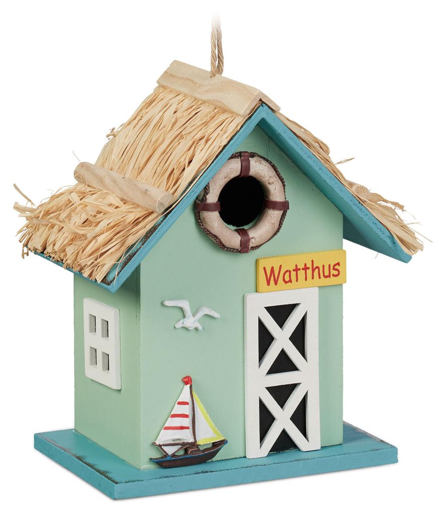 Relaxdays Deko Vogelhaus, Strandhausstil, Holz, zum Produktbild 