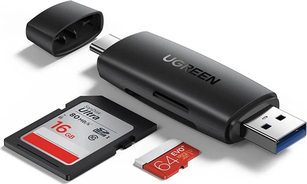 Ugreen Adattatore USB-C/USB-A 3.0 per SD e TF Card