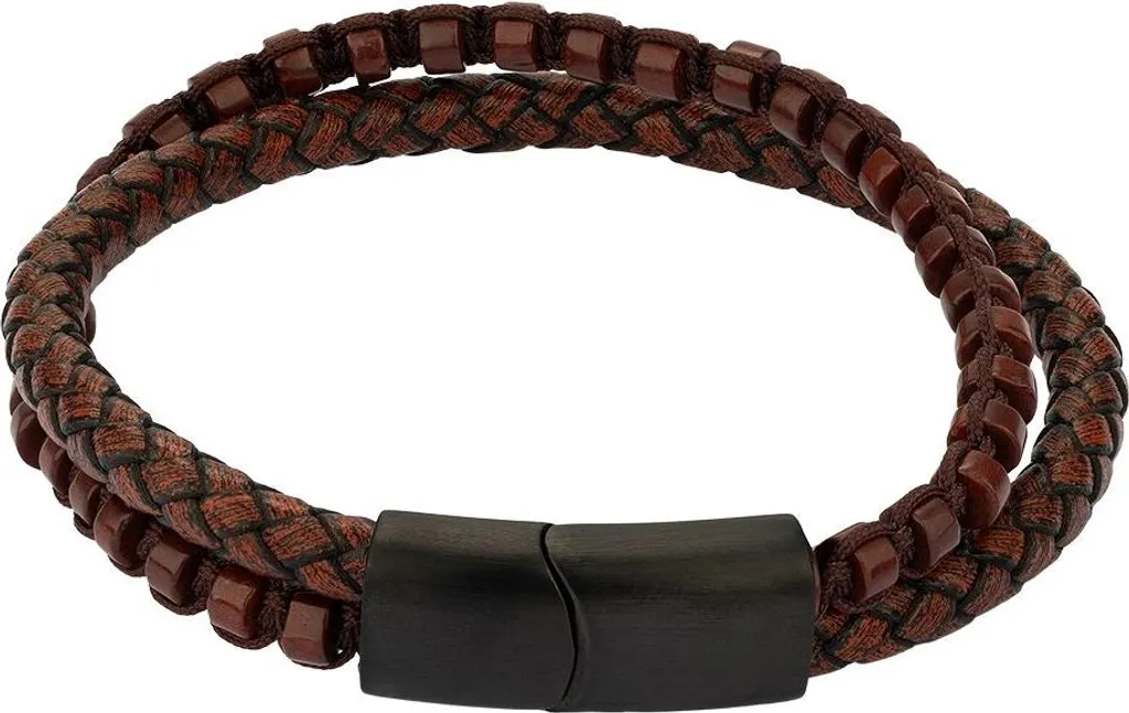 Bracelet en Cuir Marron pour Homme Radiant RH000318 Style Tressé