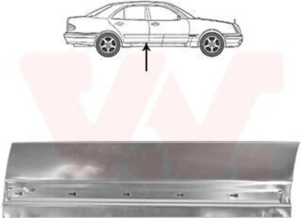 Tôle de porte arrière droite Mercedes W210 en acier galvanisé robuste