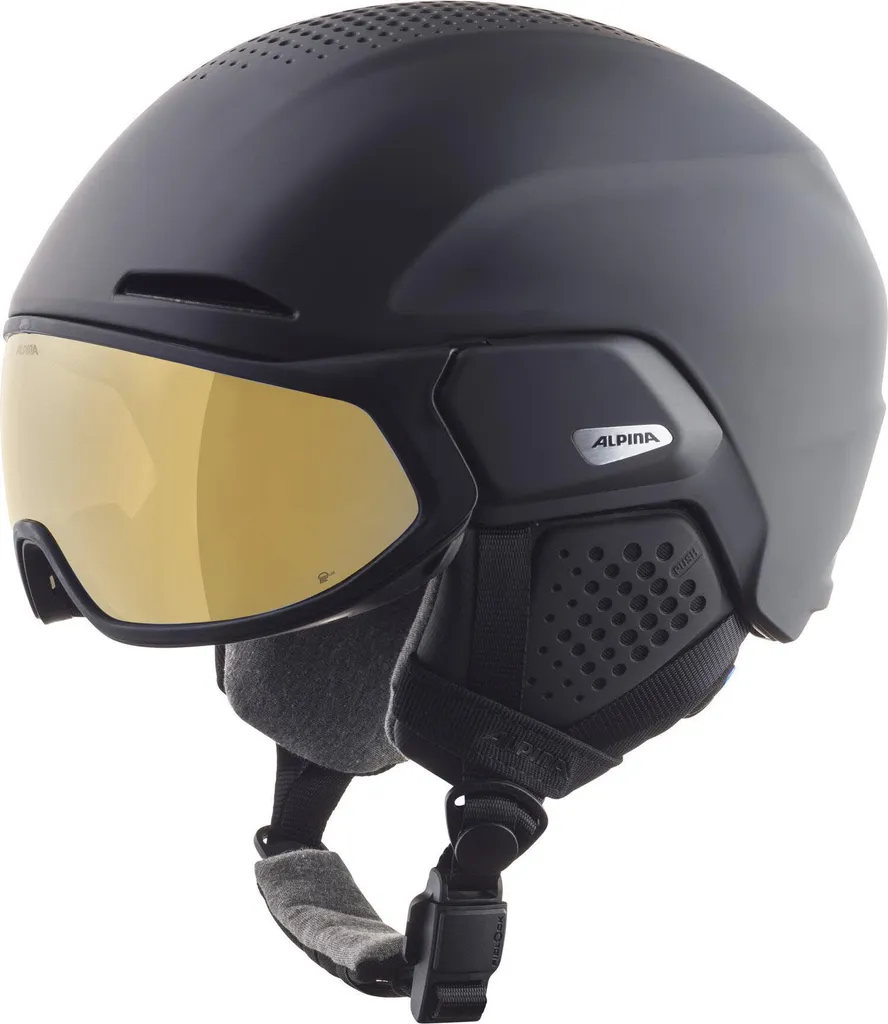 Casque de ski à visière ALPINA ALTO Q-Lite noir mat pour adulte 55-59