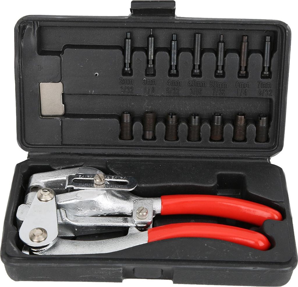 Handgeführtes Lochzangen-Set aus Edelstahl, Eisen und Kunststoff