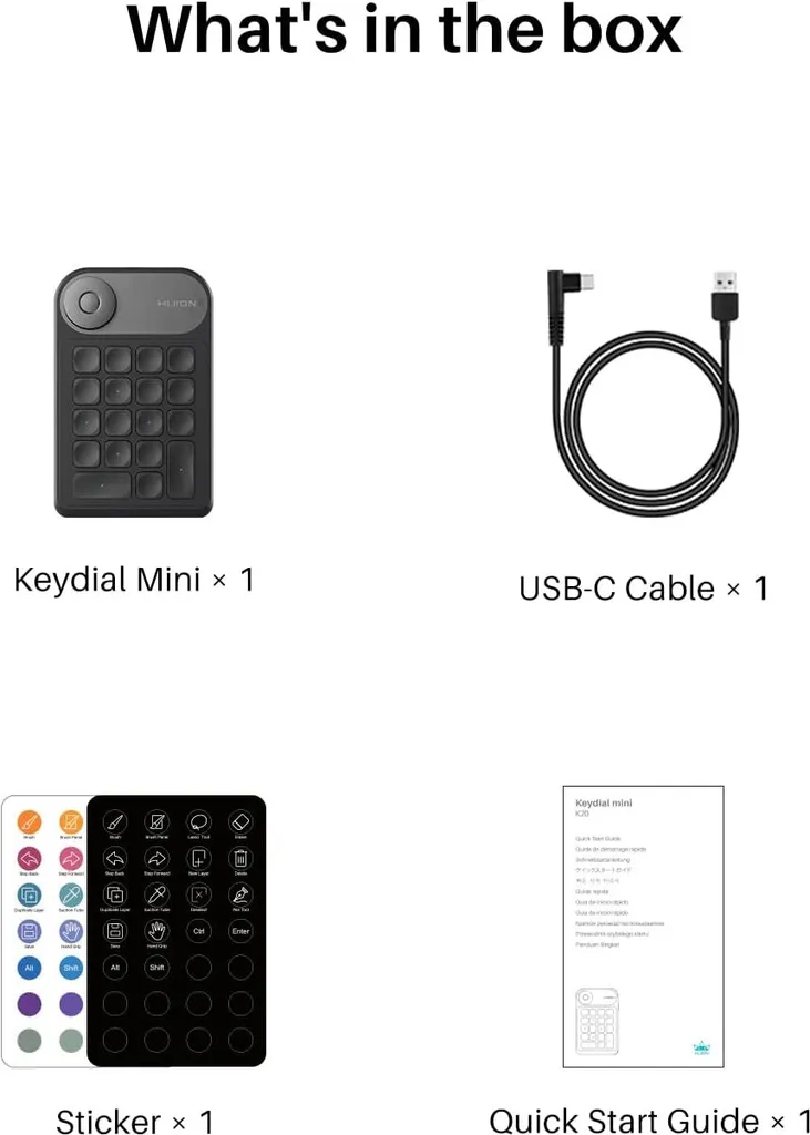 Huion Keydial Mini K20 Clavier Numérique Sans Fil pour Tablette Graphique - 16