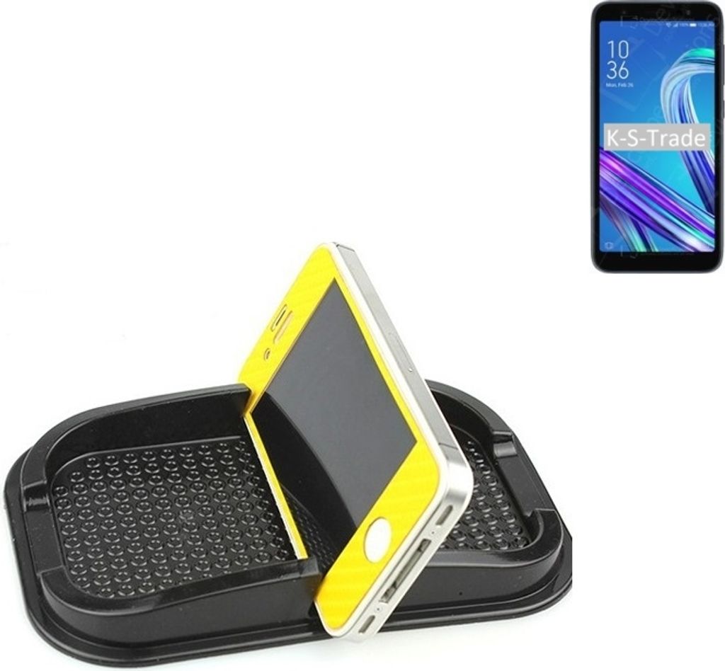 K-S-Trade Auto Anti Rutsch Matte Smartphone-Halter kompatibel mit Asus ZenFone Live (L1) Go Edition Haft Pad Armaturenbrett Handy-Halterung Silikon
