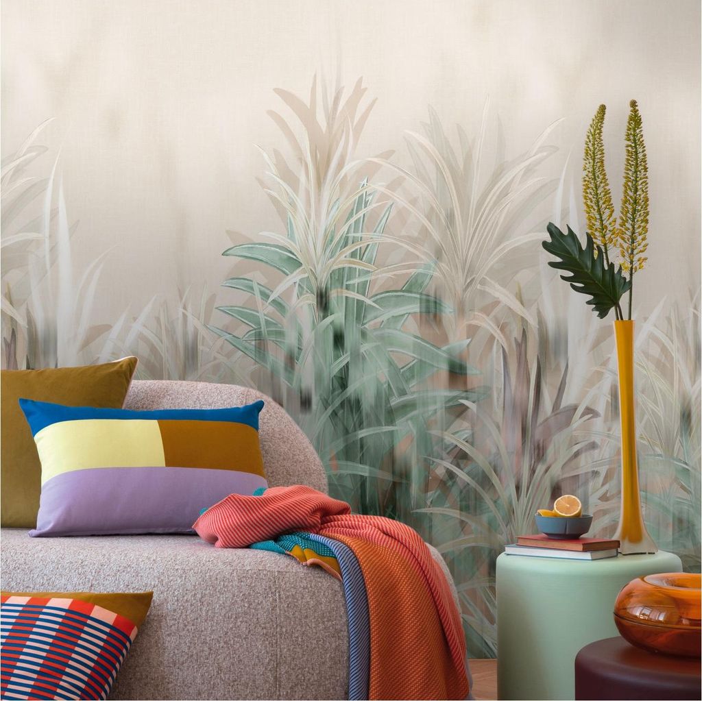 A.S. Creation Fototapete 8.80 x 0.53 m Livingwalls Dschungel Tapete Beige 791459 Palmen CosmoLiving by Cosmopolitan