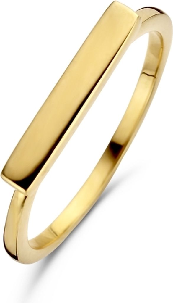New Bling 9NB-0280 52 Zilveren Dames Ring met bar - 4 mm - maat 52 - Goudkleurig