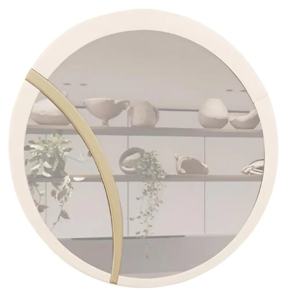 Miroir rond pour salle à manger beige - Agrandir l'espace de vie