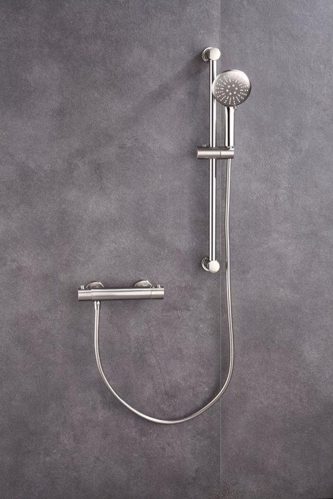 WEBO Eva Doucheset – Thermostatische Mischarmatur mit Glijstang 60 cm – RVS