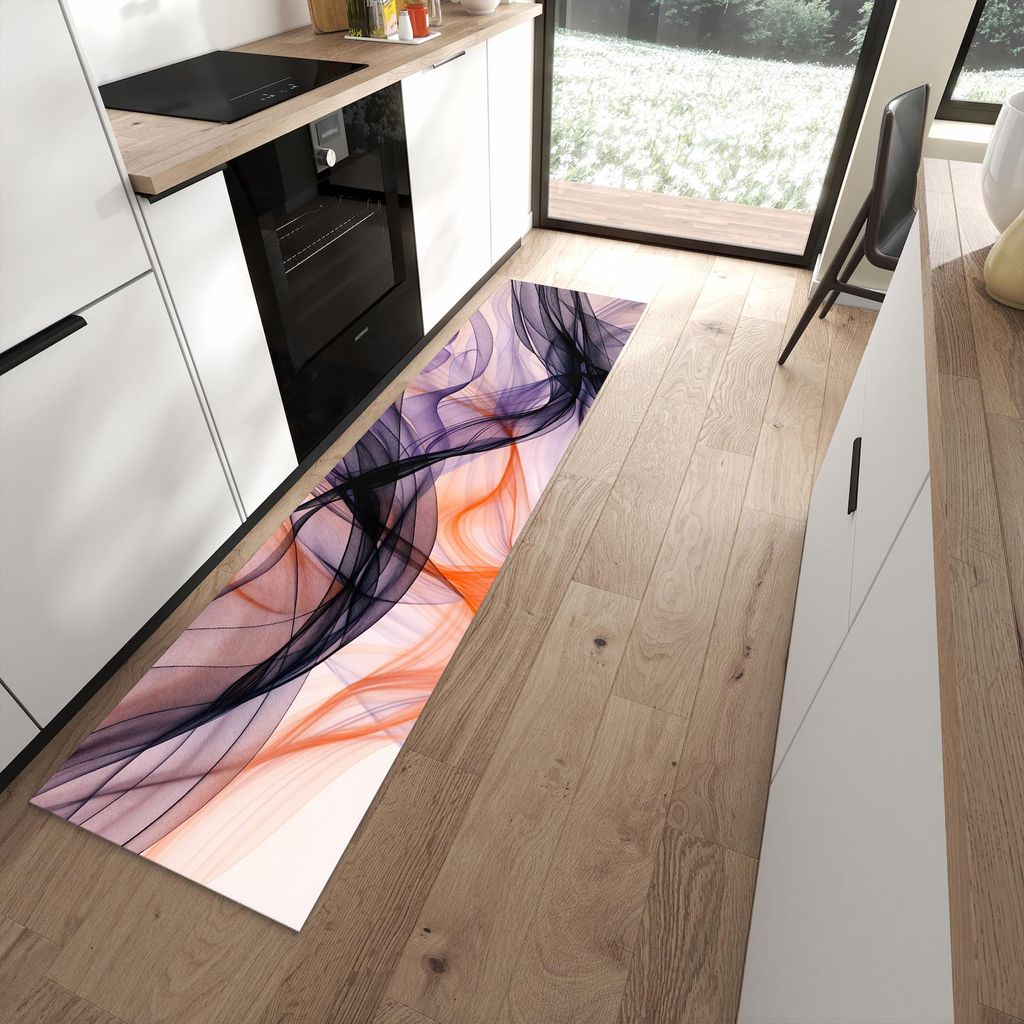 Küchenteppich 60x240cm rutschfest & abwischbar PVC Läufer - Abstrakte Bewegung