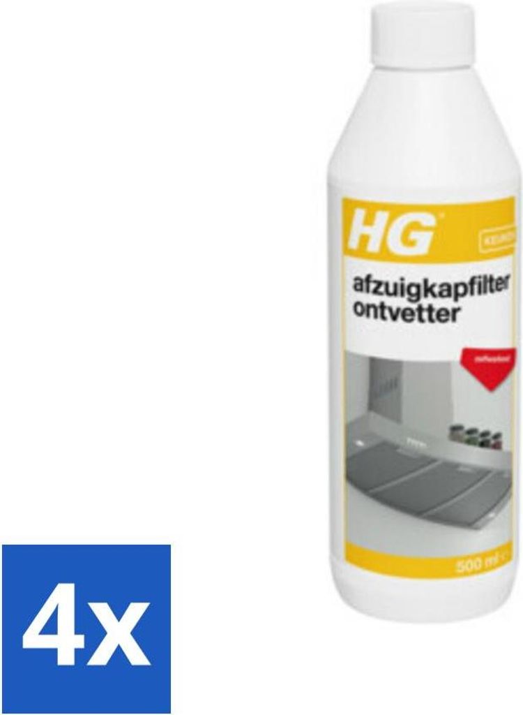 HG Dunstabzugshaubenfilter-Entfetter 500 ml - Vorteilspack - 4 Stücke