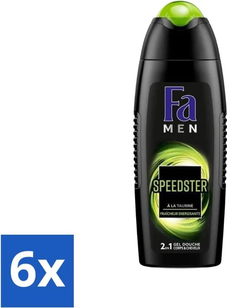Fa Men - Gel doccia - Speedster - Rinfrescante ed energizzante - Lunga durata - 250 ml - Confezione risparmio - 6 pezzi